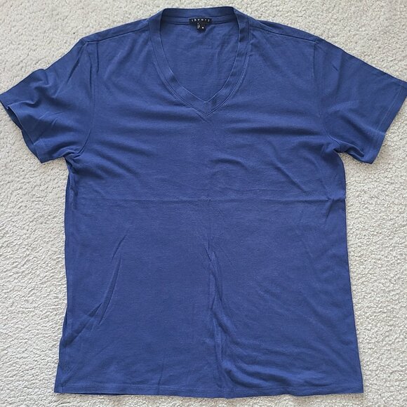 Theory Men's Lightweight Short Sleeve V-Neck Royal Blue T-Shirt - Medium - Picture 1 of 7